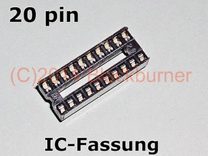 Montaggio IC socket 20 pin DIL DIP20 IC socket PCB Mount Connector 2, 5, 10 pz. - Foto 1 di 4