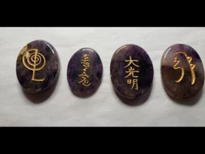 Juego de Reiki de piedra de palma - amatista - Imagen 1 de 6