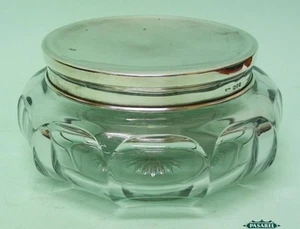 Tarro de plata esterlina y corte de cristal de Joseph & Richard Griffin Chester 1916 - Imagen 1 de 4