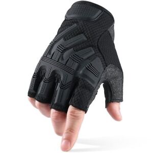 Tactical Mittens Half Finger Gloves Army Military Rubber Protective Airsoft Men