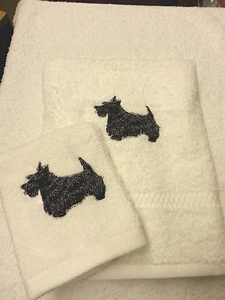 JUEGO DE TOALLAS PERSONALIZADAS PARA PERRO SCOTTIE REGALO DE NAVIDAD PRENSA TOALLA DE MANO Y PAÑO FACIAL - Imagen 1 de 1
