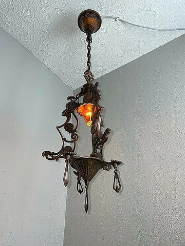 1930's HIGH QUALITY BRONZE ON IRON PENDANT Cover