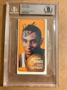 DAVE BING SIGNED 1970-71 TOPPS CARD BECKETT CERTIFIED (EXMT OC CARD) - Picture 1 of 2