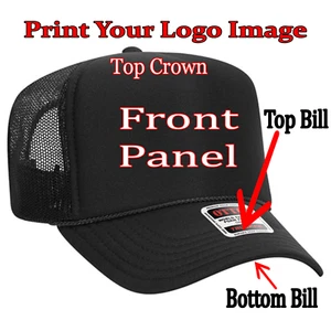 Schwarze Truckermütze individueller Druck HIER personalisiert Namen Zahlen Bilder Logos - Bild 1 von 2