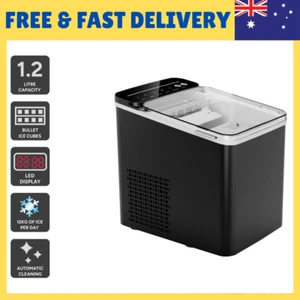 Kogan 12kg Ice Cube Maker Self-Cleaning Black Auto Ice Makers Machine Portable - Picture 1 of 9