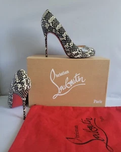 AUTHENTIC CHRISTIAN LOUBOUTIN FILO 120 AYERS PYTHON HEELS SHOES 36.5  - Picture 1 of 12