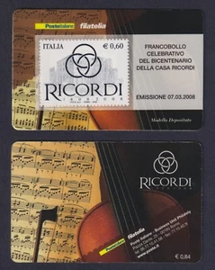 Tessera Filatelica Casa dei Ricordi 2008 - Imagen 1 de 1