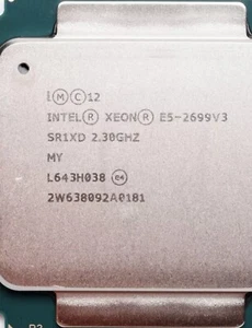 INTEL XEON E5-2699 V3 CPU PROCESSOR 18 CORE 2.30GHZ 45MB L3 CACHE 145W SR1XD - Picture 1 of 1