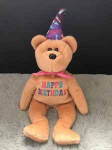 Ty Beanie Babies Celebration Bear Happy Birthday Plush Stuffed Animal - Picture 1 of 11