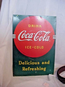 COCA COLA METALLDOSE CA. 12 X 18 SCHILD DRINK C0C0-COLA EISKALT LECKER & REF - Bild 1 von 2