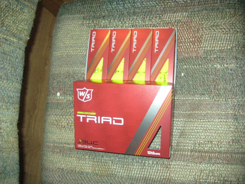 1 dozen BRAND NEW Wilson Staff Triad  golf balls   Yellow  Urethane - Image 1 of 1