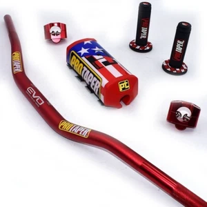 Original "Evo" PRO TAPER Handlebar Fat Bar DIRT BIKE 1 1/8'' ATV Quad GRIPS Pads - Foto 1 di 4