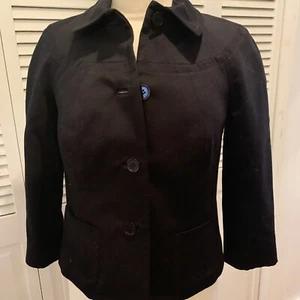 talbots schwarz Baumwolle mit Stretch Jacke Einreiher Gr. 2 - Bild 1 von 11