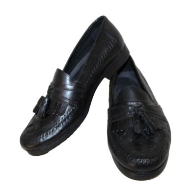 Мужские мокасины Bass размер 9 M черные кожаные мокасины с кисточками тканые без шнуровки Lloyd - Изображение 1 из 4