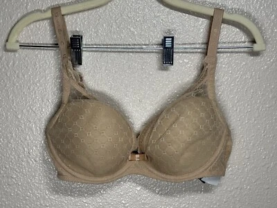 NWT CHANTELLE 3646 C Chic Push-up Plunge Demi Bra 30DDD Beige - Image 1 of 4