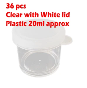BULK 36pcs Plastic 20ml Mini Round Storage Container Clear Craft Box Containers - Picture 1 of 4