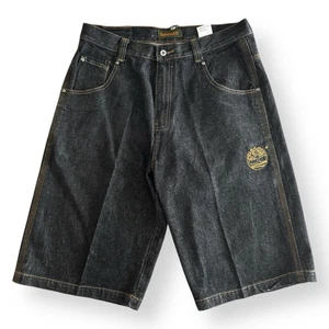 Vintage Timberland Baggy Fit Dark Wash Denim Jeans Shorts Jorts y2k Herren Gr. 36 - Bild 1 von 14