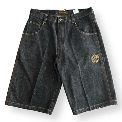 Pantalones Cortos de Jean Timberland Vintage Calce Suelto Lavado Oscuro Denim Y2k Para Hombre Talla 36 Foto 1 de 4