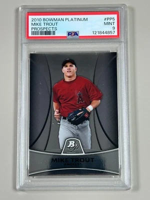 Tarjeta de novato Mike Trout 2010 Bowman Platinum Prospects #PP5 PSA 9 RC Angels MVP B Foto 1 de 2