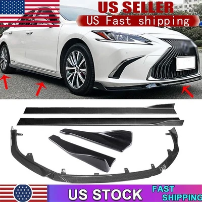 Para Lexus ES ES300 ES350 18-25 Frontal Trasero Labio Divisor Falda Lateral Aspecto Carbono Foto 1 de 4