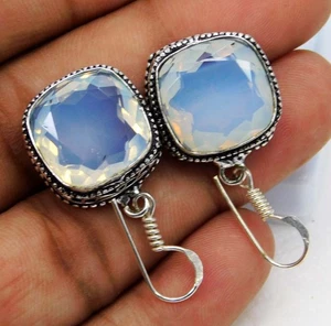 68.10 Ct Certified Natural Opal Earrings Set – 925 Sterling Silver Beautiful - Picture 1 of 11