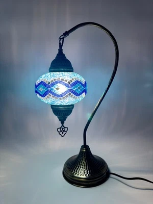 HANDMADE Turkish Moroccan Mosaic Bedside Lamp Modern Home Decor Blue Buy 2 Save 15%