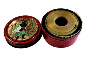 Prewar Japanese Magic Lantern Film Norakuro Air Attack Story Tin Box Vintage - Bild 1 von 6