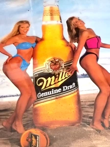 MILLER GENUINE DRAFT MGD Pennsylvania SURFER GIRL 20" POSTER BEER ADVERTISING - Picture 1 of 7