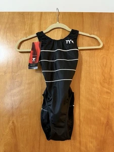 TYR Aquashift Aeroback One Piece Swim Suit Womens Female Black White NWT Size 26 - Picture 1 of 15