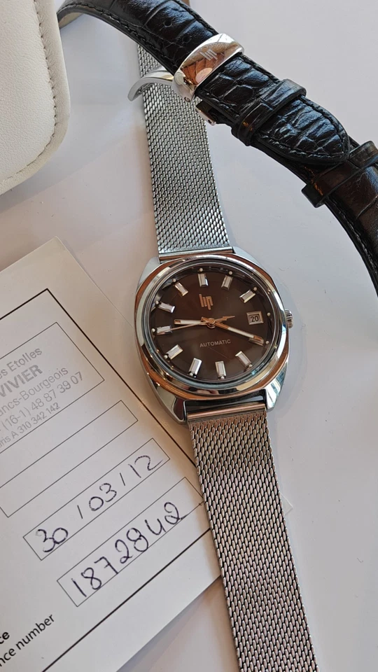 Автоматические часы LIP из нержавеющей стали с механизмом Miyota полный комплект коробка и бумага - Изображение 1 из 4