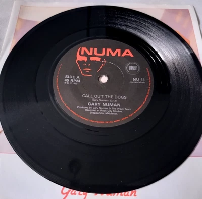 GARY NUMAN 7" SINGLE - CALL OUT THE DOGS  1985 SYNTH / POP / NEW WAVE EX/EX - Image 1 of 4