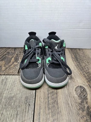 Nike Air Jordan Retro 4 "Green Glow" Baloncesto Bebé Tenis 308500-033 Talla 6c Foto 1 de 4