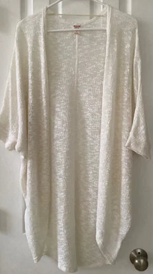 Cárdigan para mujer Mossimo Supply Co. marfil transparente tejido frente abierto talla S Foto 1 de 4
