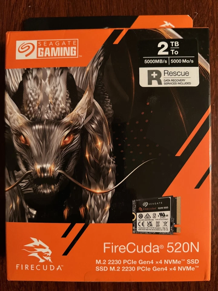 Seagate FireCuda 520N SSD 2TB SSD M.2 2230 PCIe Gen4 ×4 NVMe, New & Sealed - Image 1 of 1