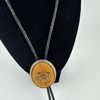 Resina Bolo sobre madera en carcasa de metal... Tigre pintado a mano... Impresión de castor en la parte posterior Foto 1 de 4