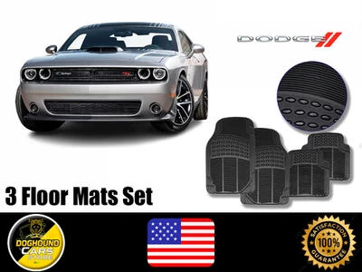 Juego de 4 alfombrillas de goma negras antideslizantes resistentes para todo tipo de clima para todo tipo de clima Dodge Foto 1 de 4