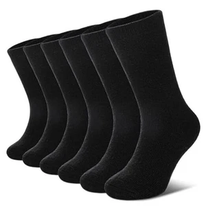  Kinder Merinowolle Wandersocken Kleinkinder Jungen Mädchen 8-12 Jahre 6 Paar schwarz - Bild 1 von 7