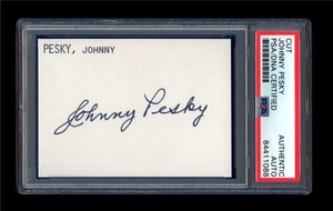 JOHNNY PESKY SIGNED MINT CUT PSA/DNA HOF AUTOGRAPHED BOSTON RED SOX HALL OF FAME - Picture 1 of 1