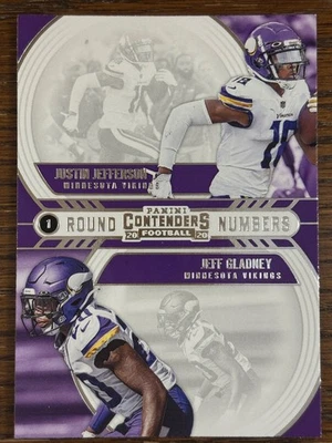 2020 Panini Contenders Round Numbers Justin Jefferson #RN-JG (RC) - Image 1 of 2