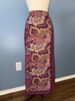 Falda midi Coldwater Creek PM cintura elástica cachemira borgoña Foto 1 de 4