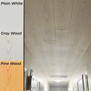 Foam Wall Ceiling Planks Panels, Faux Wood, Glue Up DIY, 39.3"x6.5" - Pack of 12 - Picture 1 of 22