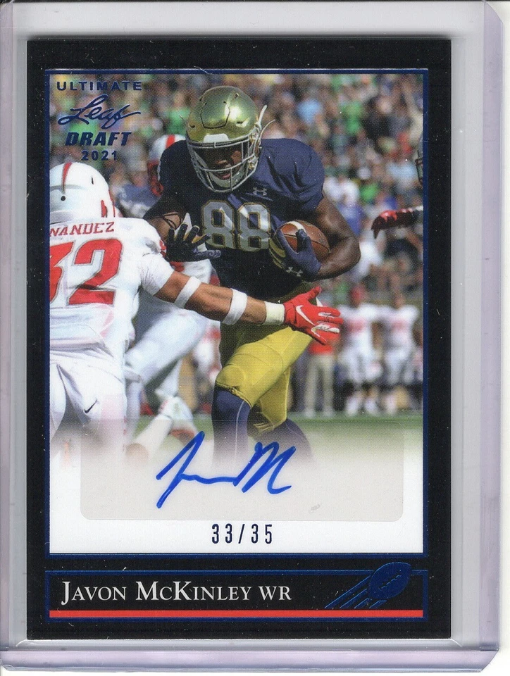2021 LEAF ULTIMATE JAVON MCKINLEY ROOKIE/RC AUTO #33/35 - Image 1 of 1