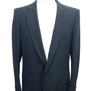 Giorgio Armani Black Label U 42 E 54 Wool Silk Navy 1 Button Blazer Jacket Sport - Picture 1 of 11