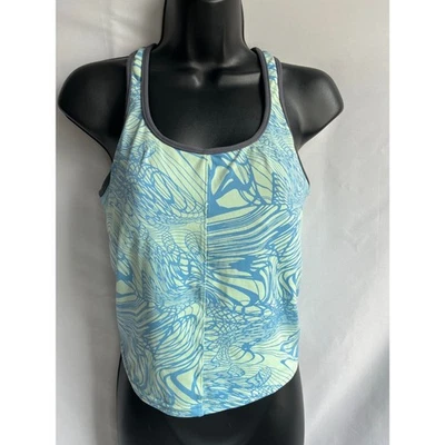 Sutiã Reebok embutido cinza turquesa retrô tamanho M ioga fitness pilates fofo - Imagem 1 de 4