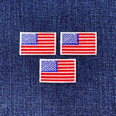 3-Pack American Flag Patch Embroidered USA United States Of America Badge 1-5/8" - Image 1 of 2