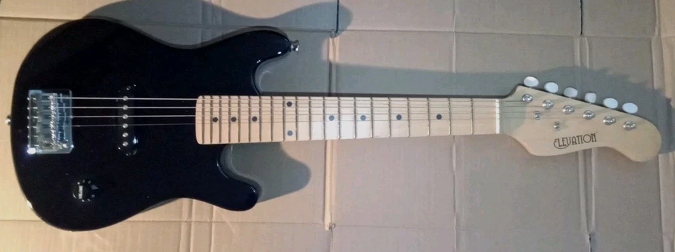 Elevation ¾ ( 30") Black Electric Guitar Needs Two Strings Ideal New Starters  - Image 1 of 4