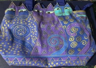 Laurel Burch Indigo Cats Tote Bag Pre Owned With Tags - Image 1 of 4