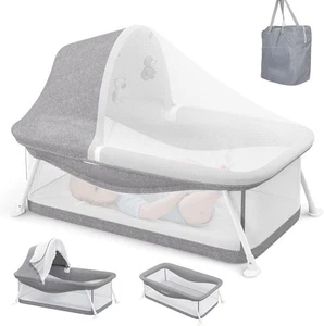 Kinderreisebett,Babybetten Zusammenklappbar Ausgestattet mit Aufbewahrungstasche - Bild 1 von 7