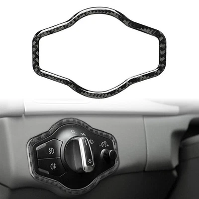 Fit Audi A4 B8 A5 Q5 2009-2016 Headlight Switch Sticker Cover Trim Carbon Fiber - Image 1 of 4