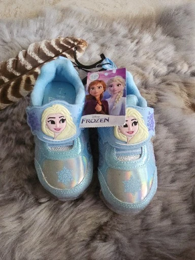 Zapatillas deportivas NewDisney's Frozen para niñas pequeñas talla 7 azules y blancas iluminadas Foto 1 de 4